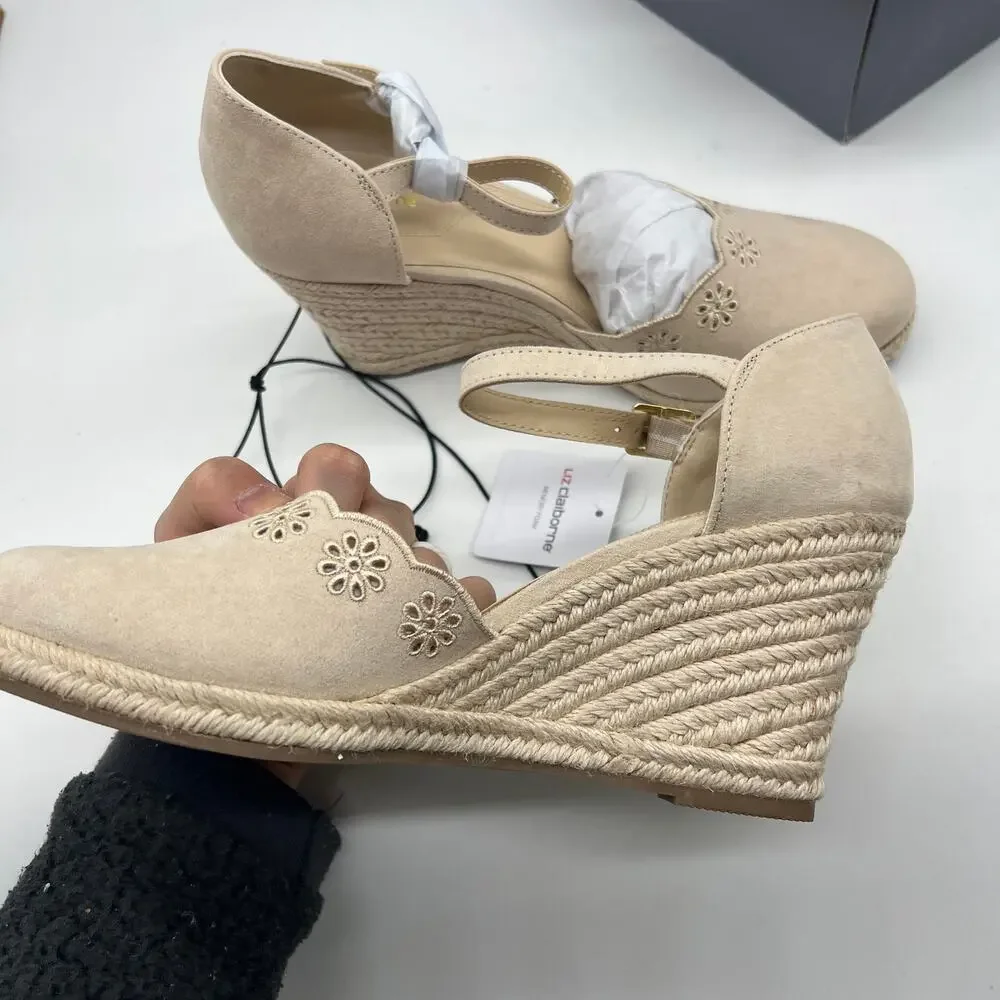 Liz Claiborne Morgan Women's Wedge Heels Cream Sand Size 9.5M